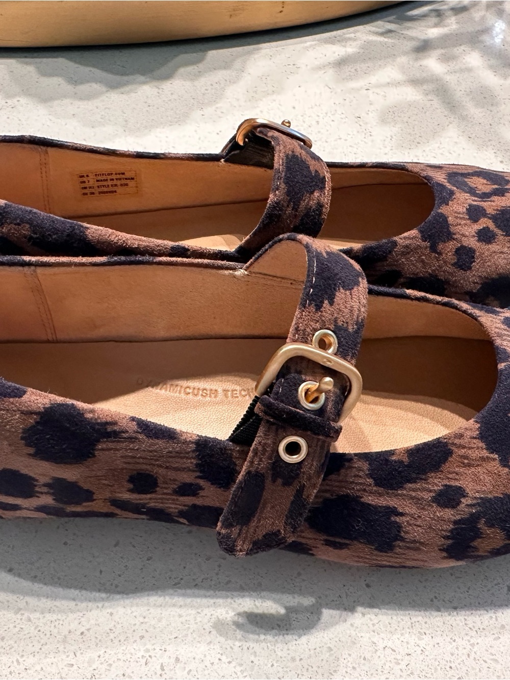 Fitflop Leopard Print Mary Jane Flat in Brown and Black - Picture 4 of 6